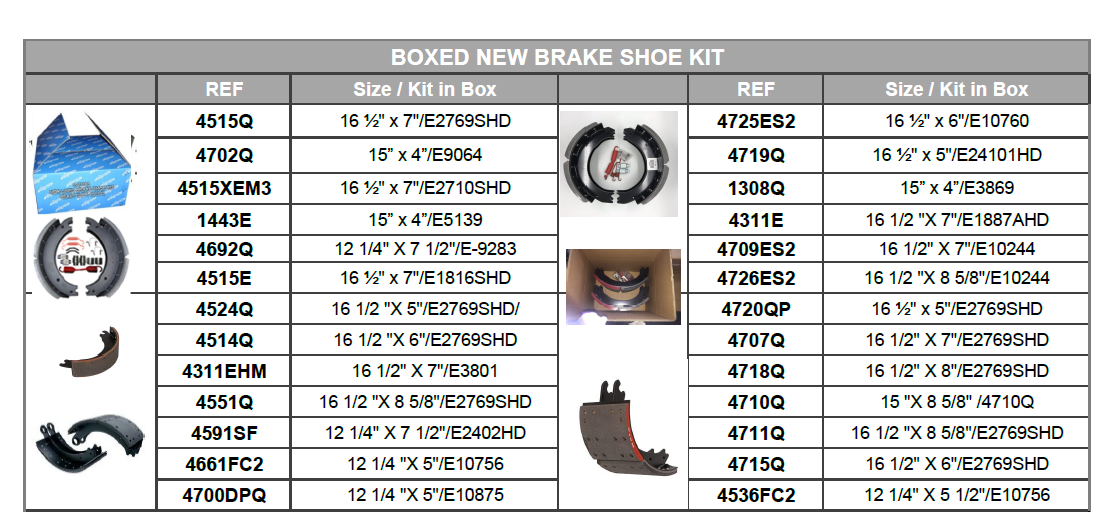 New Brake Shoes Kit Boxed Brake Shoe Kit